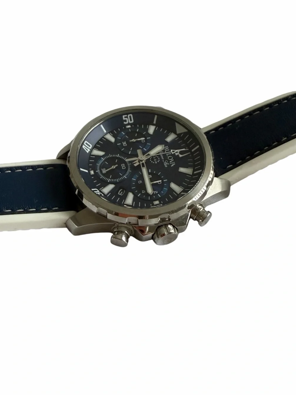 Bulova Navy and white  Chronograph Wristwatch